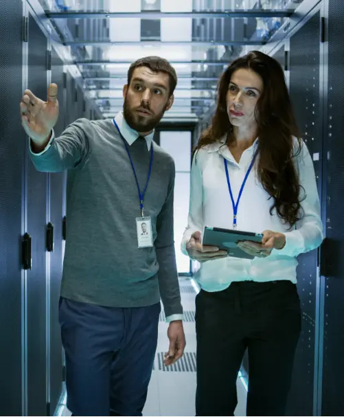 People wearing a badge holder