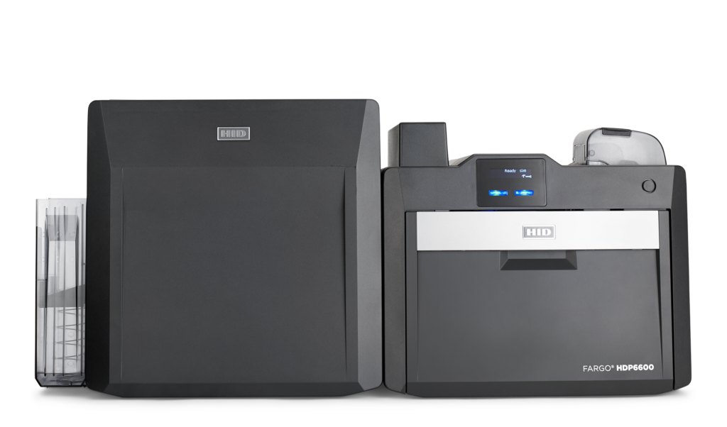 hdp6600_ss_straight_with_lam_with_flattener-hi The FARGO® HDP6600 Printer is an advanced printer used for high resolution photo ID badge printing.