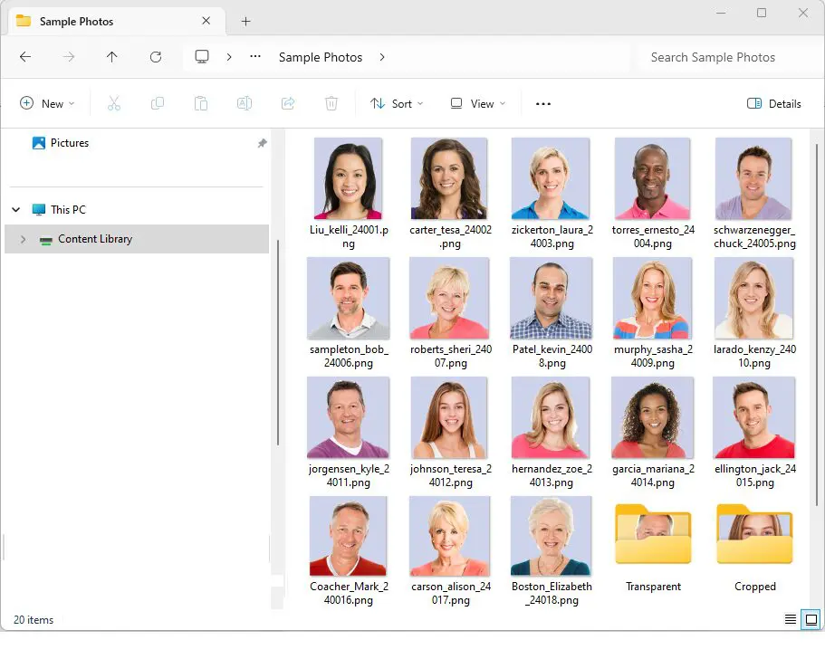 sample ID card photos from eXpress badging