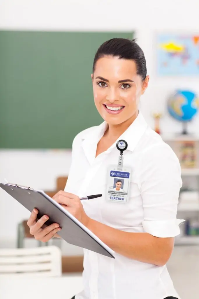 Nurse wearing ID Badge Reel